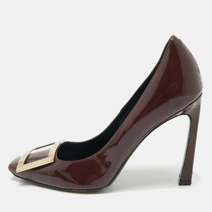 Roger Vivier Burgundy Patent Leather Trompette Pumps Size 37