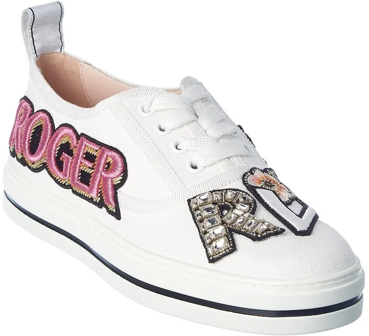 Roger Vivier Call Me Vivier Patch Canvas Sneaker
