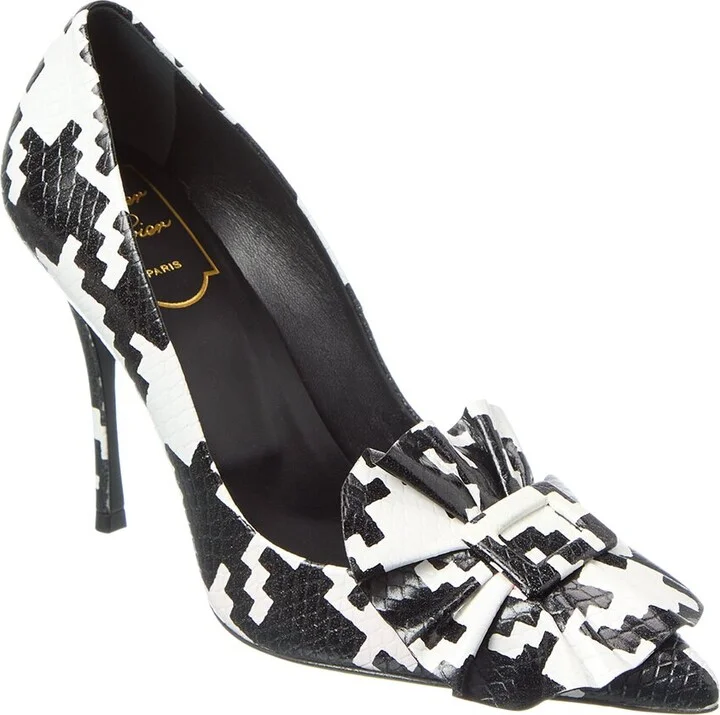 Roger Vivier Dec Frilly Embossed Leather Pump