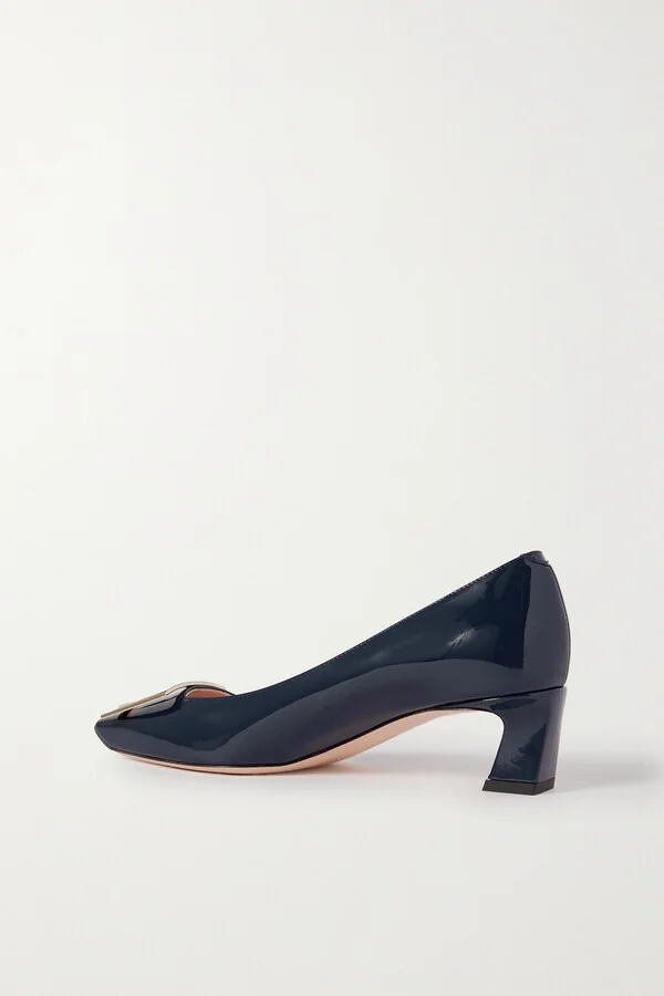 Roger Vivier - Decollete Trompette 45 Patent-leather Pumps - Blue - Image 3