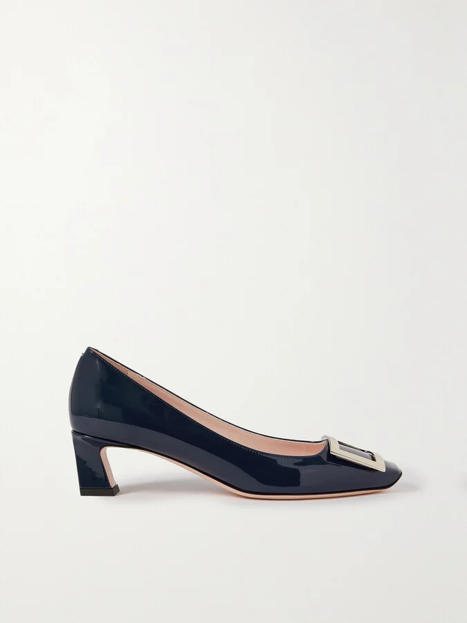 Roger Vivier - Decollete Trompette 45 Patent-leather Pumps - Blue
