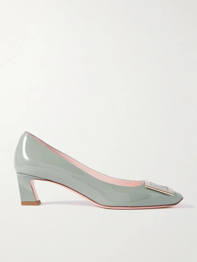 Roger Vivier - Decollete Trompette 45 Patent-leather Pumps - Green