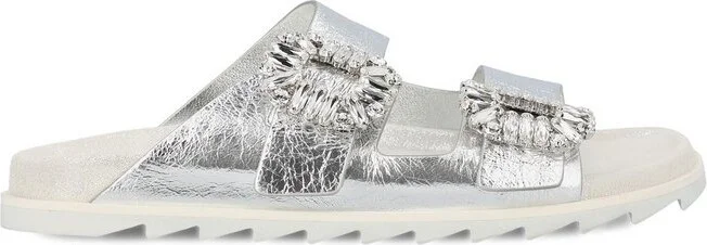 Roger Vivier Double Strap Slip-On Sandals