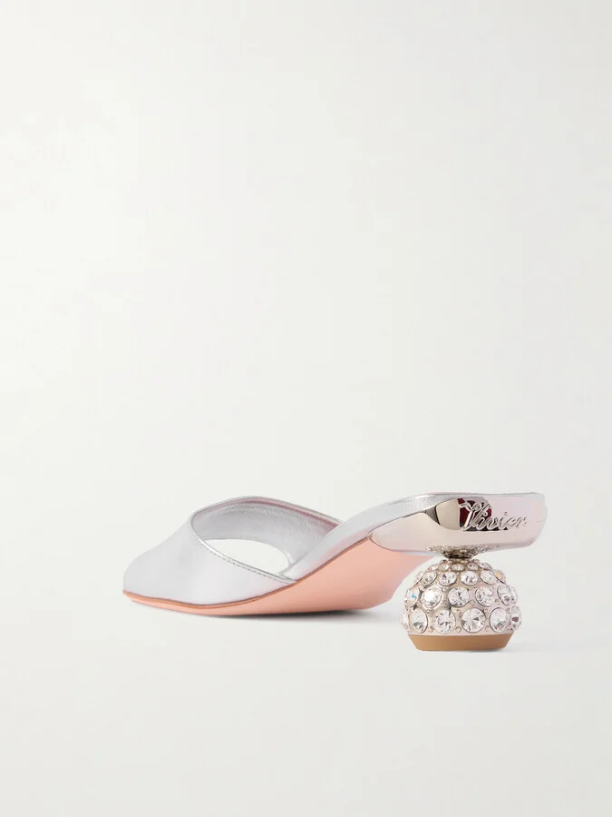 Roger Vivier - Embellished Metallic Leather Mules - Silver - Image 3