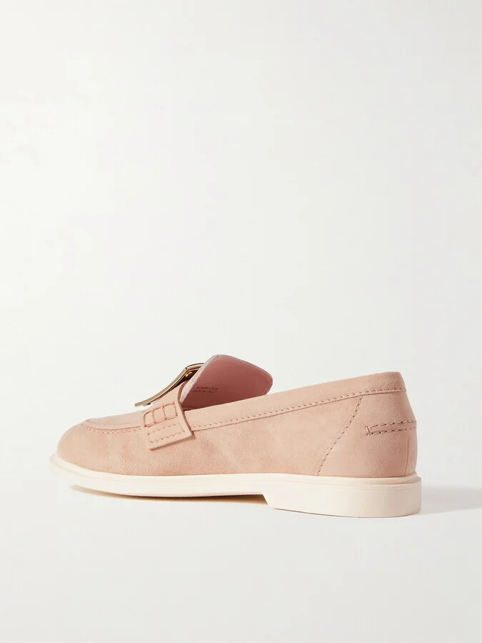 Roger Vivier - Embellished Suede Loafers - Neutrals - Image 3