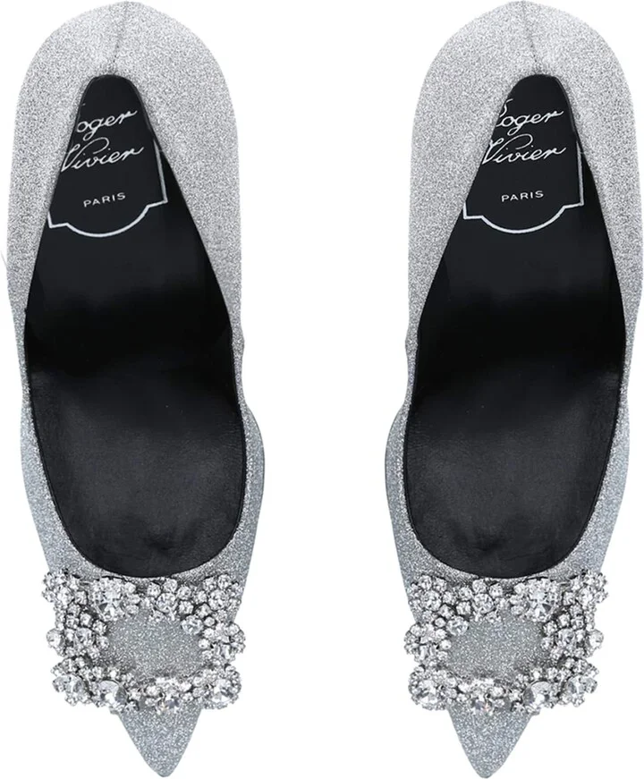 Roger Vivier Flower Strass Pumps 100 - Image 4