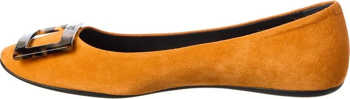 Roger Vivier Gommette Turtle Buckle Suede Flat - Image 2