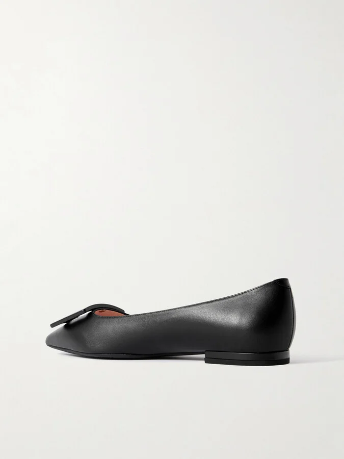 Roger Vivier - Gommettine Buckled Leather Ballet Flats - Black - Image 3