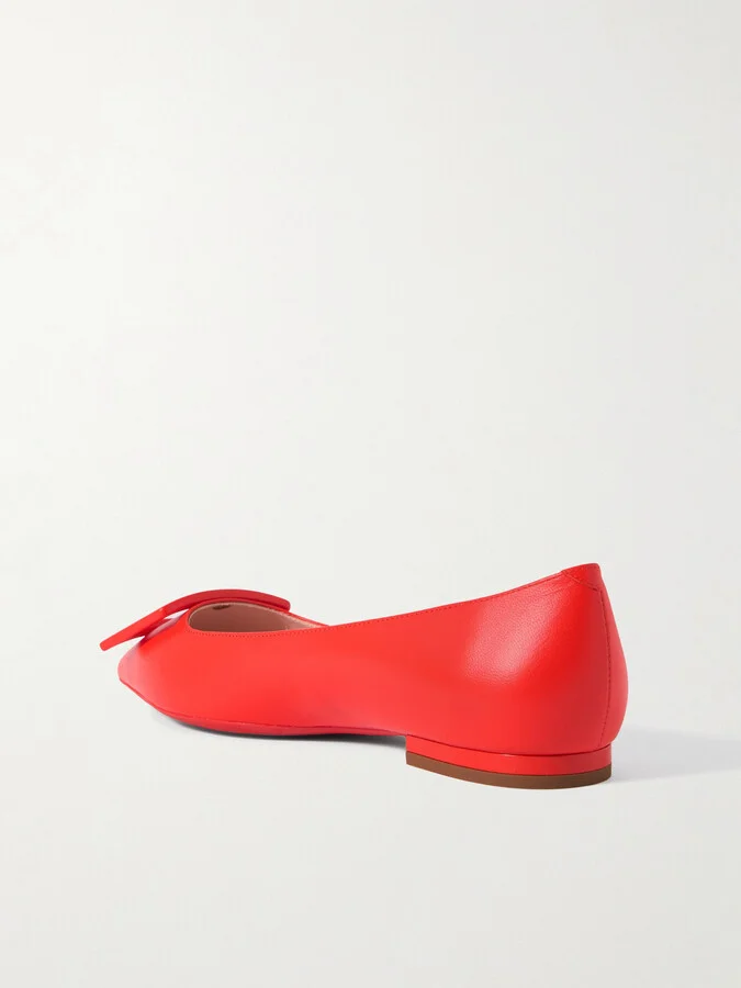 Roger Vivier - Gommettine Buckled Leather Ballet Flats - Red - Image 3