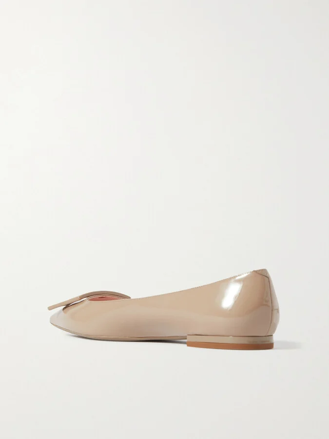 Roger Vivier - Gommettine Patent-leather Point-toe Flats - Brown - Image 3
