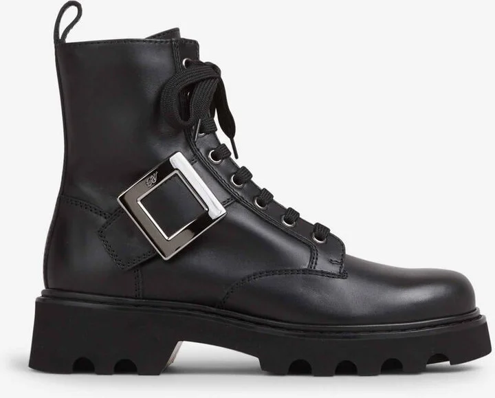 Roger Vivier Lace-Up Buckle Boots