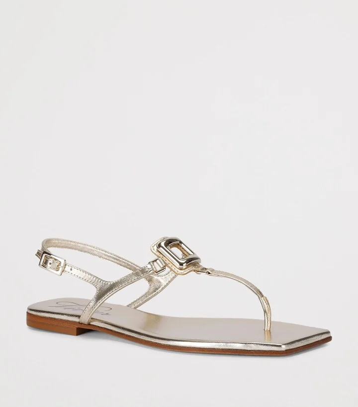 Roger Vivier Leather Bab Viv Sandals - Image 3