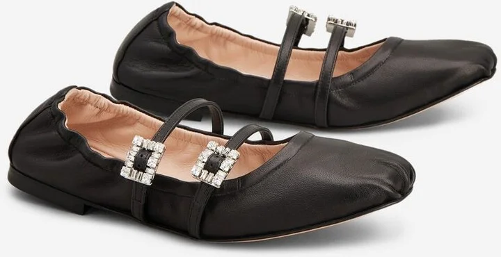 Roger Vivier Leather Ballerinas With Belt - Image 5