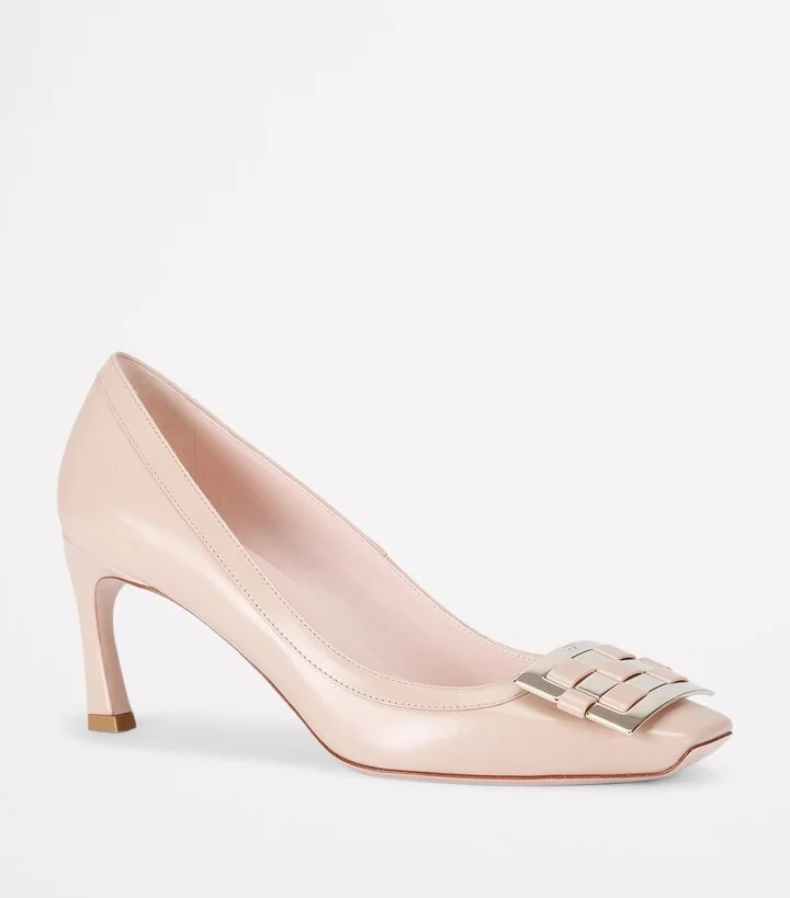 Roger Vivier Leather Belle Vivier Braided Trompette Pumps 70 - Image 3