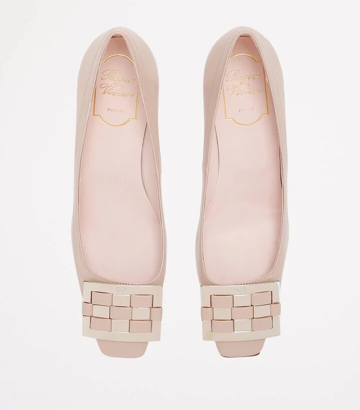 Roger Vivier Leather Belle Vivier Braided Trompette Pumps 70 - Image 4