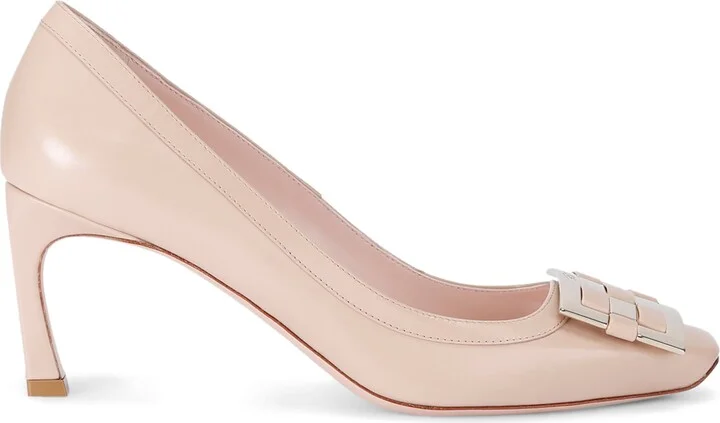 Roger Vivier Leather Belle Vivier Braided Trompette Pumps 70