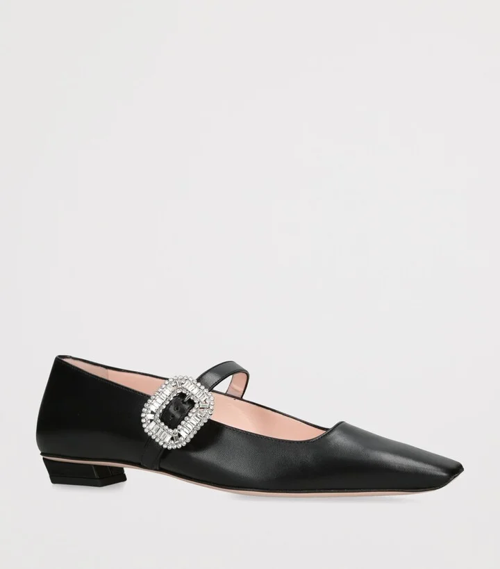 Roger Vivier Leather Belle Vivier Mary Jane Flats - Image 3