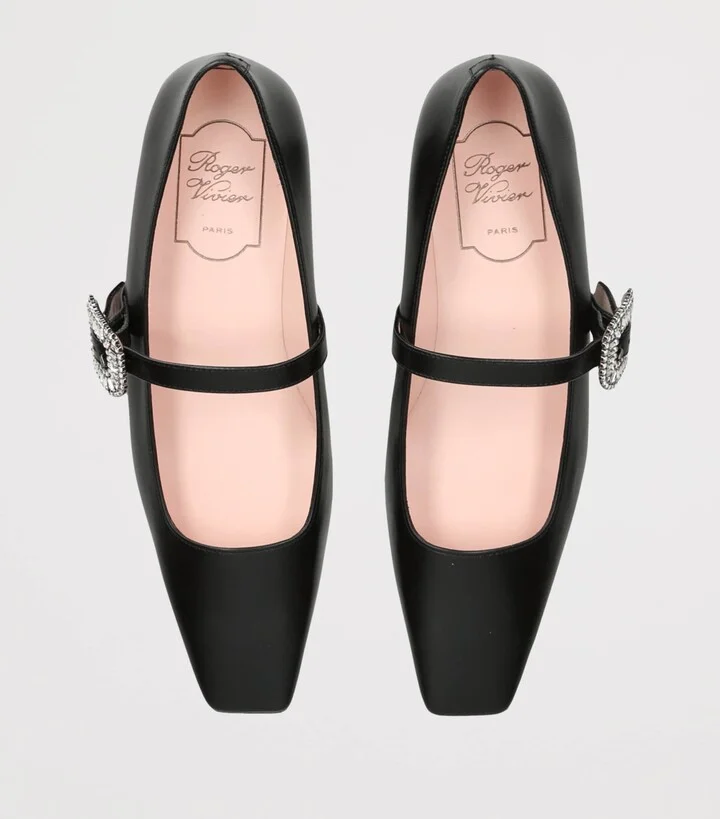 Roger Vivier Leather Belle Vivier Mary Jane Flats - Image 4