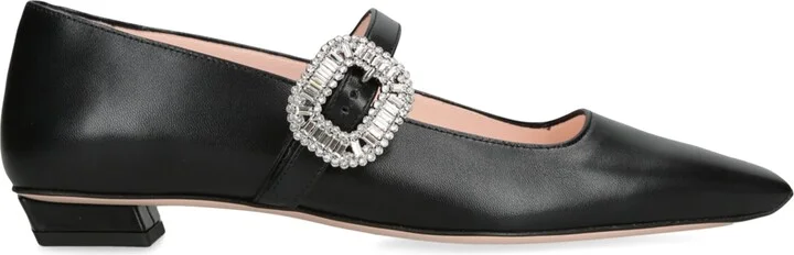 Roger Vivier Leather Belle Vivier Mary Jane Flats