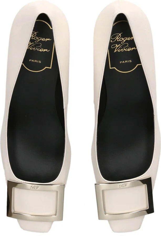 Roger Vivier Leather Belle Vivier Trompette Pumps 70 - Image 4