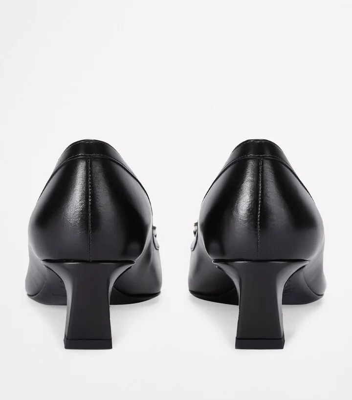 Roger Vivier Leather Braided-Buckle Trompette Pumps 45 - Image 2