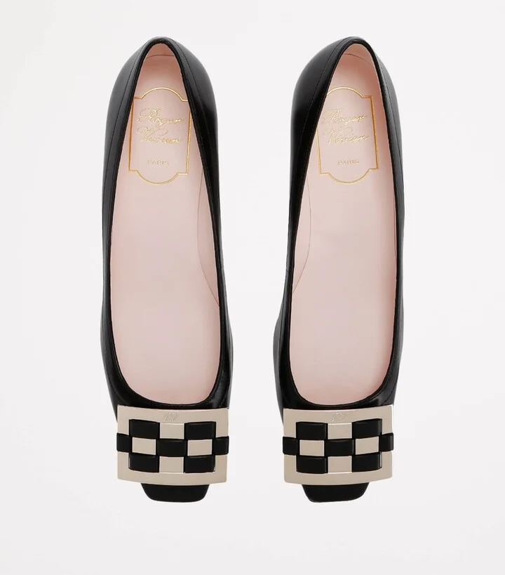 Roger Vivier Leather Braided-Buckle Trompette Pumps 45 - Image 4