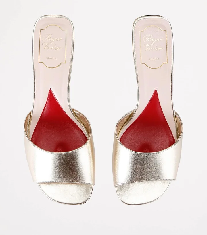 Roger Vivier Leather Crystal-Embellished Mules - Image 4