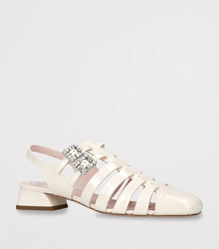 Roger Vivier Leather Mini Très Vivier Sandals 25 - Image 3