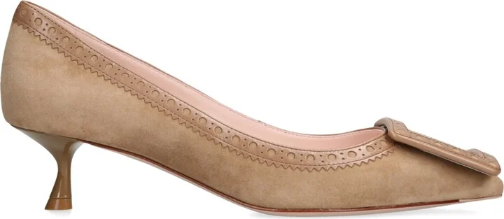 Roger Vivier Leather Perforated Viv in the City Pumps 45