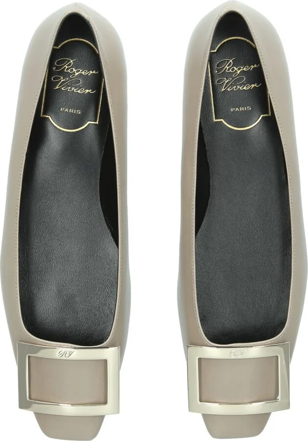 Roger Vivier Leather Quadrata Trompette Flats - Image 3