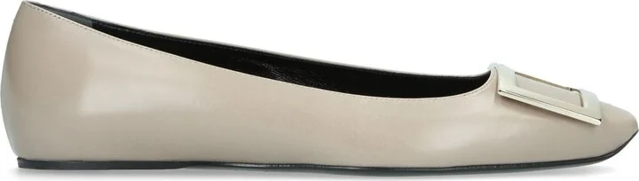 Roger Vivier Leather Quadrata Trompette Flats - Image 6