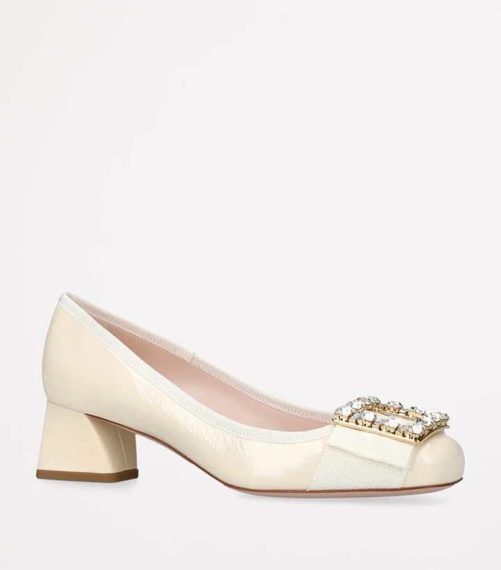Roger Vivier Leather Très Vivier Strass Heeled Mules 45 - Image 3
