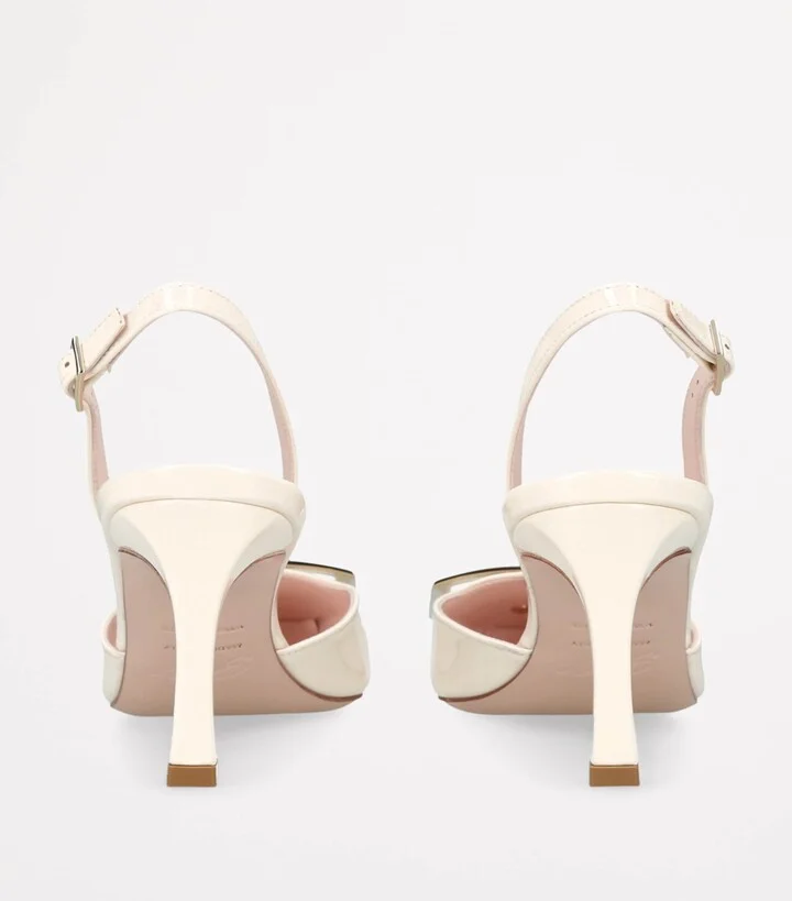 Roger Vivier Leather Trompette Slingback Pumps 70 - Image 2