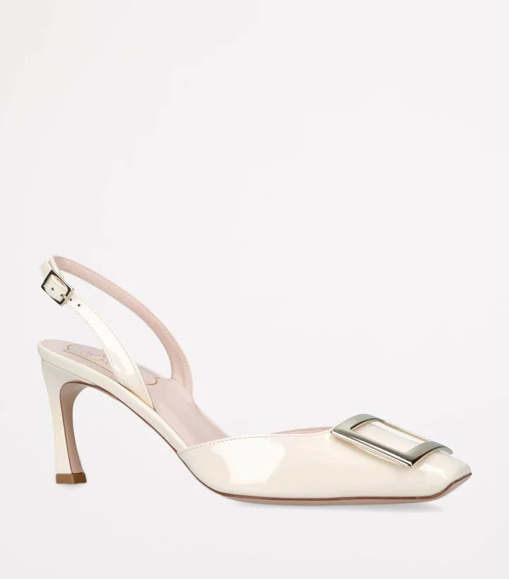 Roger Vivier Leather Trompette Slingback Pumps 70 - Image 3