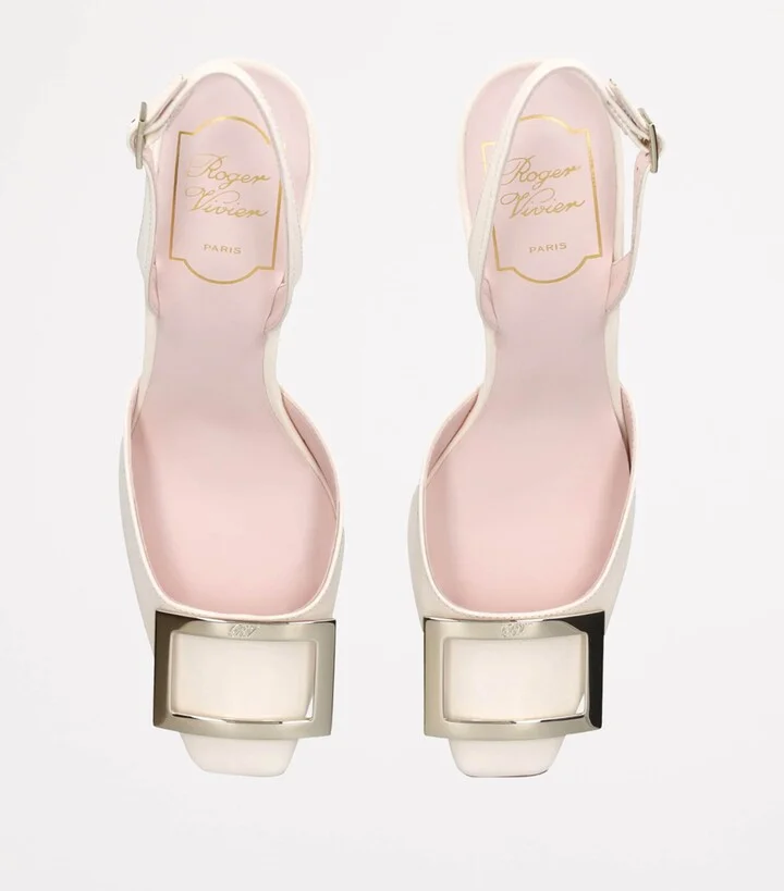 Roger Vivier Leather Trompette Slingback Pumps 70 - Image 4