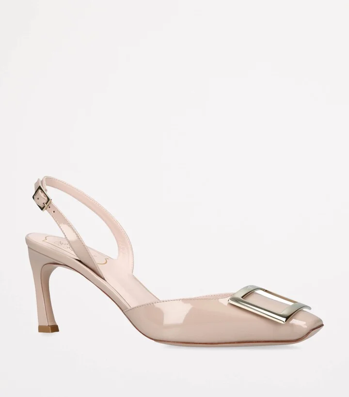 Roger Vivier Leather Trompette Slingback Pumps 70 - Image 3