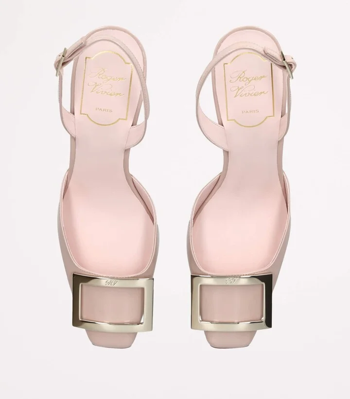 Roger Vivier Leather Trompette Slingback Pumps 70 - Image 4