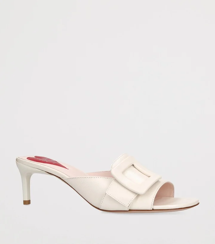 Roger Vivier Leather Viv' Canard Heeled Mules 55 - Image 3