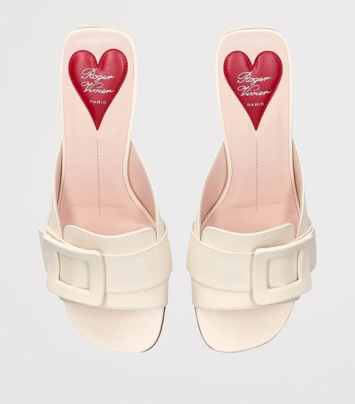Roger Vivier Leather Viv' Canard Heeled Mules 55 - Image 4