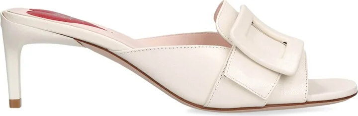 Roger Vivier Leather Viv' Canard Heeled Mules 55