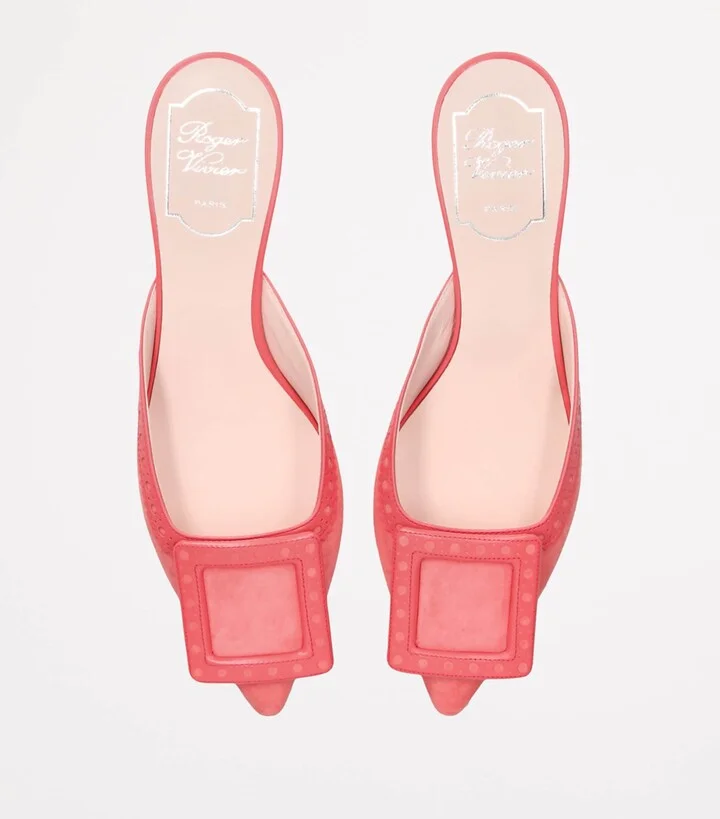 Roger Vivier Leather Viv In The City Mules 45 - Image 4