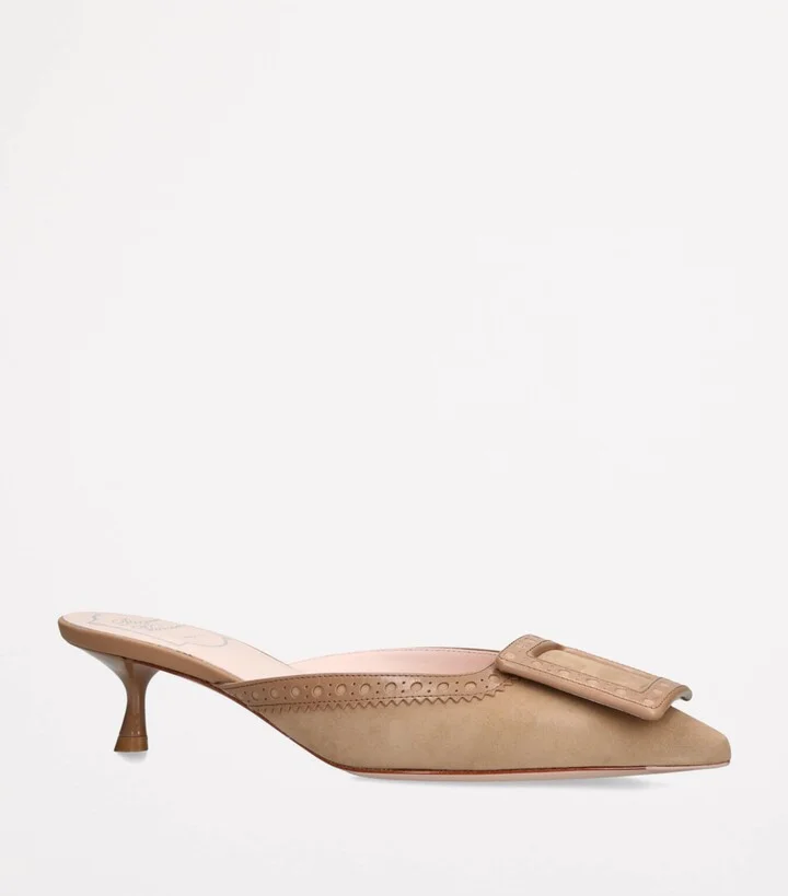Roger Vivier Leather Viv In The City Mules 45 - Image 3