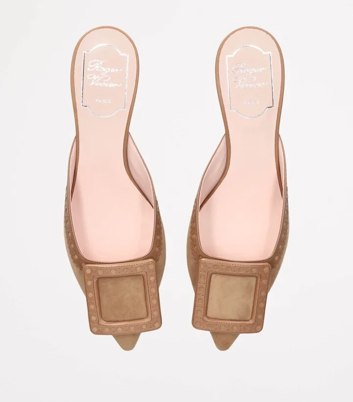 Roger Vivier Leather Viv In The City Mules 45 - Image 4