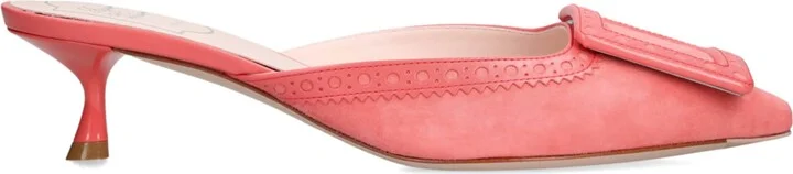 Roger Vivier Leather Viv In The City Mules 45
