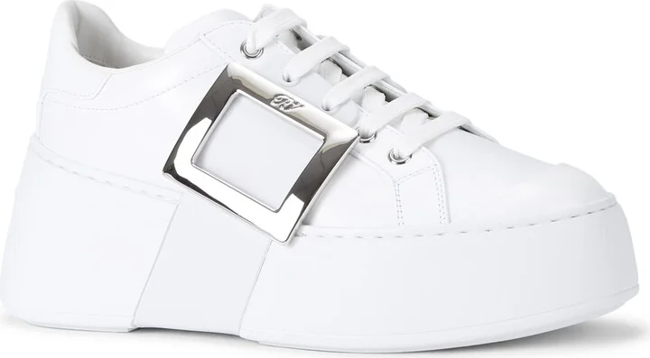 Roger Vivier Leather Viv Skate Platform Sneakers - Image 3