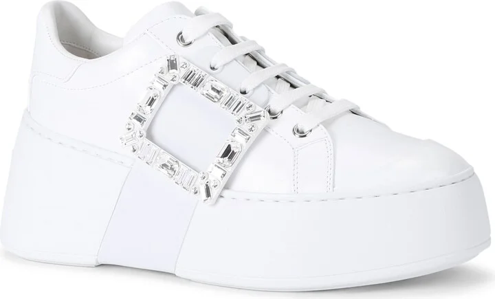 Roger Vivier Leather Viv Skate Platform Sneakers - Image 3