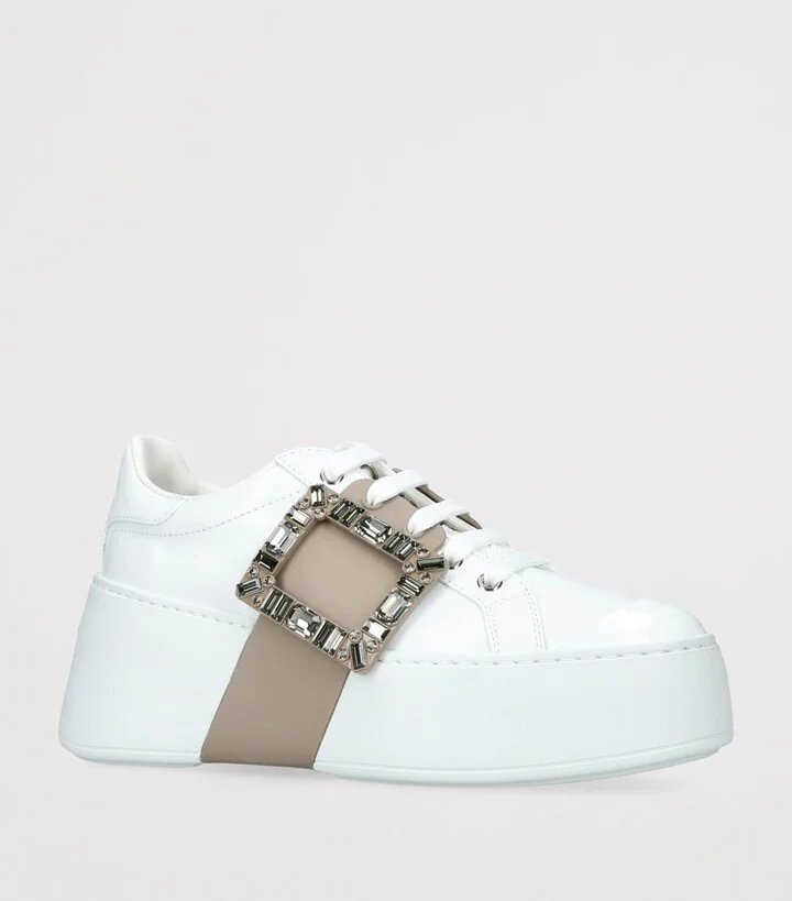 Roger Vivier Leather Viv Skate Platform Sneakers - Image 3