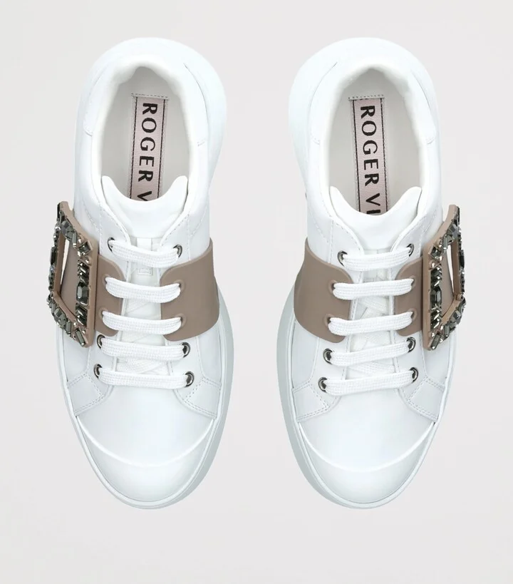 Roger Vivier Leather Viv Skate Platform Sneakers - Image 4