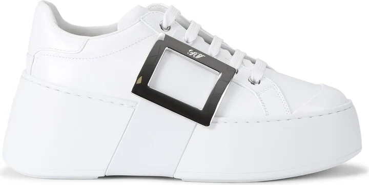 Roger Vivier Leather Viv Skate Platform Sneakers