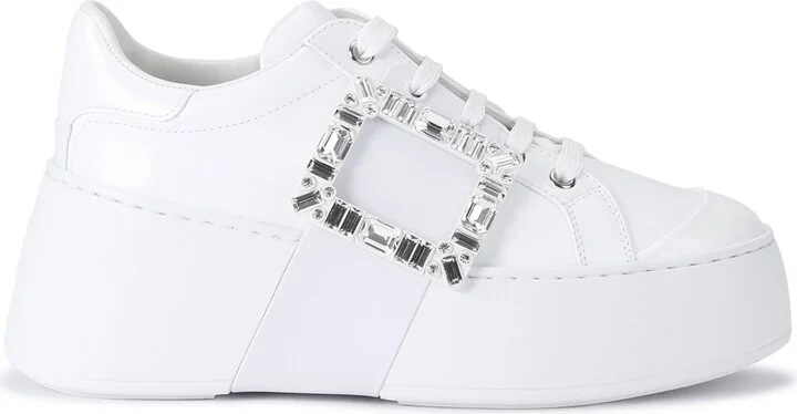 Roger Vivier Leather Viv Skate Platform Sneakers